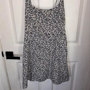 Floral Black and White Dress